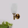Devansh Metal Electric Wall Light in Gold Colour with White Shade Count of 1 Light