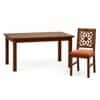 Globally Indian Nivaan Solid Sheesham Wood 6 Seater Dining Table Set 6 Chairs Terracotta Orange