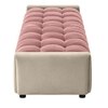 Resco  Velvet 2 Seater 5 Feet Ottoman Bench in Peach & Cream Color