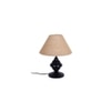 Valentin Beige Natural Fiber Shade Table Lamp with Black Iron Base