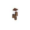 Trikona Brown Solid Wood Cluster Hanging Light
