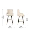 Doe Buck Nolen Upholstered Bar Stool in Beige Colour with Gold Tip Legs