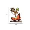Desert Art Metal Handpainted Red Tabla Musician Showpiece