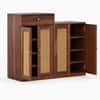 Danta Sheesham Wood  Shoerack  In Provincial Teak Finish with Rattan Door