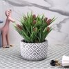 Pristine And Awe-Struck Indoor Purple Faux Plant With Ceramic Pot