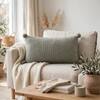 Jersey Chunky Abbey Stone Cotton Knitted Decorative Cushion Cover 12 x 20 Inches