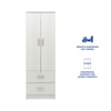 Ren 2 Door Engineered Wood Wardrobe in Silver Oak Finish