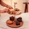 Ireka Home Treat Tree 2 Tier Acacia Wood Dessert Stand