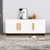 Hexa Red Multipurpose Storage Cabinet With 3 Door in Giant Wood And Frosty White Colour