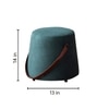 Hoist Collection Pouf With Faux Leather Strap in Green Color