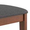 Augusta Solid Wood Dining Chair Set Of 2 In Dark Walnut Finish With Grey Fabric Colour