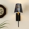 Devansh Metal Electric Wall Light in Black Colour with Black Shade Count of 1 Light