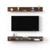 Kunsua Engineering Wood Wall Mount Tv Entertainment Unit In Brown Maple Finish