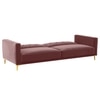 Calisa 3 Seater Velvet Sofa Cum Bed in Pink colour