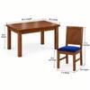 Globally Indian Vikirana Solid Sheesham Wood 4 Seater Dining Table Set 4 Chairs Navy Blue