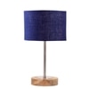 Devansh Blue Jute Table Lamp With Natural  Wood Base  & Steel Pipe (7X17 Inches)-13