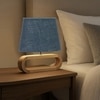 Devansh Blue Jute Table Lamp With Wood Natural Base -13