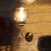 Devansh Metal Electric Wall Light in gold Colour with Lavender Shade Count of 1 Light