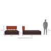 Florence Solid Wood King Size Hydraulic Storage Bed In Mahogany Finish