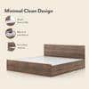 Zoey Engineered Wood King Size Box Storage Bed In Classic Walnut Finish
