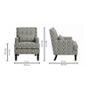Lark Printed Infinity Grid Fabric Lounge Chair in Green Colour