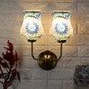 Devansh Metal Electric Wall Light in Gold Colour with Multicolor Shade Count of 2 Lights