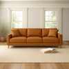 Airy 3 Seater Sofa In Leatherette Brown Color