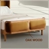 Valerio Duo-Panel Luxe King Size Bed in Mustard colour Velvet with Oak wood Frame