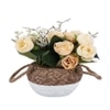 Artificial Yellow Roses With A Ceramic Pot