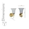 AURORA Modern Brass Wall Light with Frosted White Glass Shade