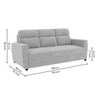 Alvaro Velvet 3 Seater Sofa Grey Color