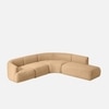 Zenliving Wood Left Aligned 3-Seater With Upholstery Non Storage Sofa In White Colour