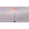Mike Pink Natural Fiber Floor Lamp with Black Iron Base