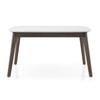 Lunar Solid Wood and Carrara White 6 Seater Dining Table in Danish Walnut Finish
