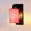 Devansh Solid Wood Electric Wall Light in Brown Colour with Pink Shade Count of 1 Light