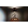 Moonwalker Beige Wooden Table Lamp with Black Fabric Lampshade