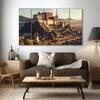 The Castle Decor Potala Palace Wall Art Set of 5 Wooden Framed Digital Painting 27x48 Inch