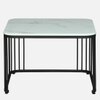 Ora Square Metal Nesting Coffee Table Set Black Finish White Porcelain Top Set Of 2