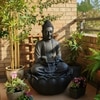 Black Fiber Glass Lotus Buddha Indoor Water Fountain