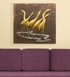 W-Flamingo Abstract Metal Wall Decor in Multicolor Set of 1