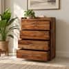 Elder Sheesham Wood Contemporary Chest of Drawers in Teak Finish