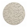 Handmade Round Wool Rug Modern Abstract Ivory Green 5 Feet Carpet