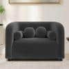 Homro Velvet 1 Seater Sofa in Dark Grey Colour