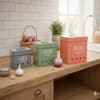 Galvanized Rectangular Metal Onion Potato Garlic Storage Container Set In Multicolor Colour