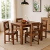 Charlie 4 Seater Dining Set In Walnut Finish