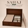 Sahaj Solid Wood Comfort King Bed Box Storage Provincial Teak Finish Mattress 72 x 78 Inches