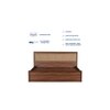 Yuko Engineered Wood Upholstered King Size Bed In Columbia Walnut Finish With Hydraulic Storage