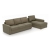 Apollo Compact Sofa (Colour : Cappucino, Cushion : Soft, Seating Capacity : Right Aligned 3 Seater + Right Aligned Chaise + Ottoman)