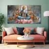 The Castle Decor Goddess Laxmi Wall Painting Wooden Framed 27x48 Inch (Style 12)