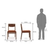 Aries Solid Wood Dining Chair in Mahogany Finish - Set of 2